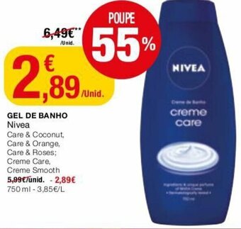 Intermarché Gel de Banho Nivea 750ml promoção
