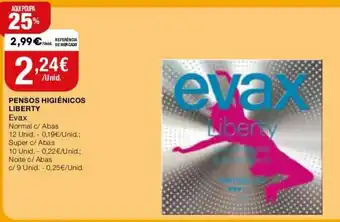 Intermarché Pensos Higiénicos Liberty Evax promoção