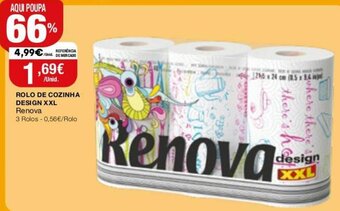 Rolo de Cozinha Design XXL Renova 3 Rolos