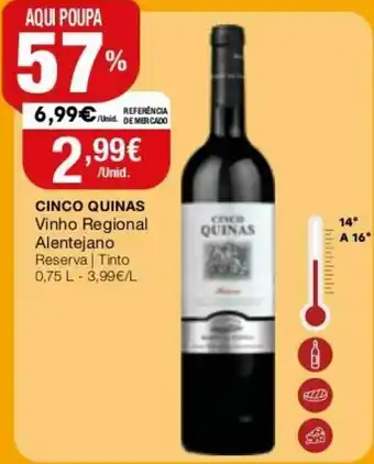 Cinco Quinas Vinho Regional Alentejano 0,75L