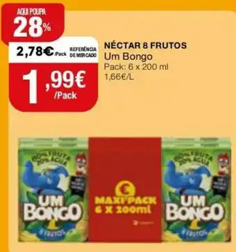 Intermarché Néctar 8 Frutos Um Bongo 6x200ml promoção