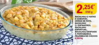 Intermarché Bacalhau C/Natas e Camarão Arroz de Pato promoção