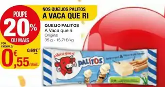 Intermarché Queijo Palitos A Vaca que ri 35g promoção