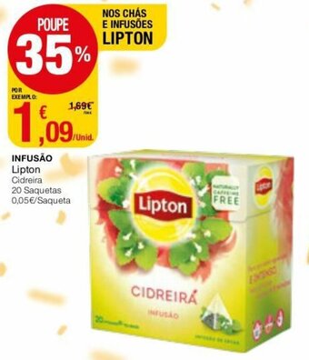 Intermarché Infusão Lipton Cidreira 20 Saquetas promoção