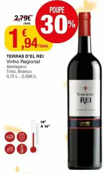 Intermarché Terras D'el Rei Vinho Regional 0,75L promoção