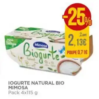 El Corte Inglés Iogurte Natural Bio Mimosa 4x115g promoção