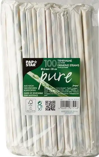 Makro PAPSTAR Palhinhas De Papel Cores Sortidas Embaladas Individualmente 20 Cm 100 Un promoção
