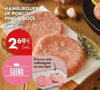 Pingo Doce HAMBURGUER DE PORCO PINGO DOCE Emb. 4 Unid. promoção