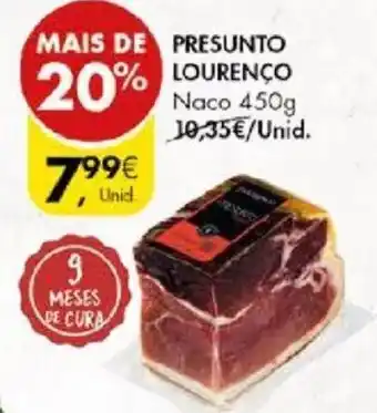 Pingo Doce PRESUNTO LOURENÇO Naco 450g promoção