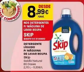 Intermarché Skip - detergente líquido p/ máquina de lavar roupa promoção