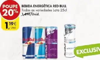 Pingo Doce BEBIDA ENERGÉTICA RED BULL Todas as variedades Lata 25cl promoção