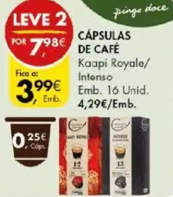 Pingo Doce CÁPSULAS DE CAFÉ Emb. 16 unid promoção