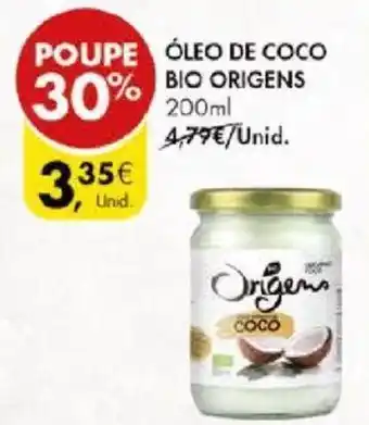 Pingo Doce ÓLEO DE COCO BIO ORIGENS 200ml promoção