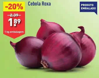 ALDI Cebola Roxa 1 kg embalagem promoção