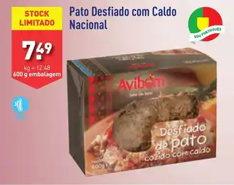 ALDI Pato Desfiado com Caldo Nacional 600g promoção