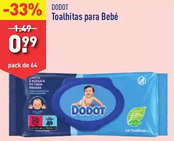 ALDI DODOT Toalhitas para Bebé pack de 64 promoção