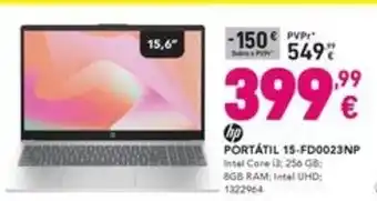 Radio Popular HP PORTÁTIL 15-FD0023NP promoção