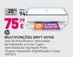 Radio Popular HP MULTIFUNÇÕES ENVY 6010E promoção