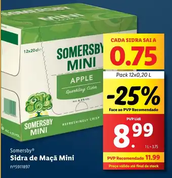 Lidl Somersby Sidra de Maçã Mini Pack 12x0,20 L promoção