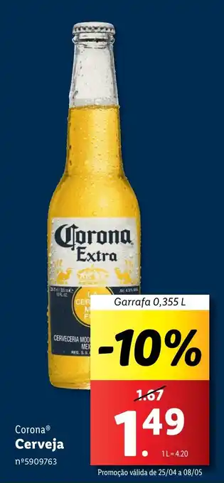 Lidl Corona Cerveja Garrafa 0,355 L promoção