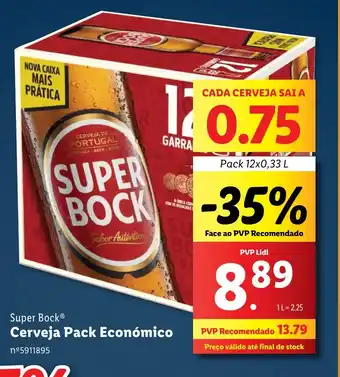 Lidl Super Bock Cerveja Pack Económico Pack 12x0,33 L promoção