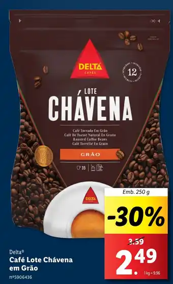 Lidl Delta Café Lote Chávena em Grão Emb. 250 g promoção