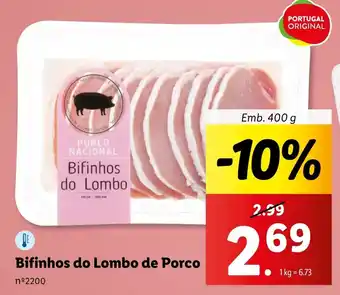 Lidl Bifinhos do Lombo de Porco Emb. 400 g promoção