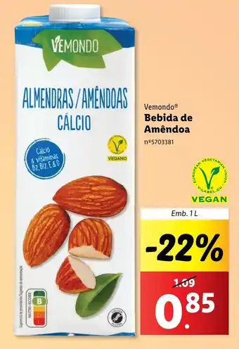 Vemondo Bebida de Amêndoa Emb. 1L