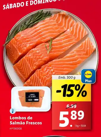 Lidl Lombos de Salmão Frescos Emb. 300 g promoção