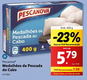 Lidl Pescanova Medalhões de Pescada do Cabo Emb. 400 g promoção