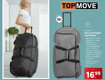 Lidl Topmove Saco de Viagem com Rodas promoção