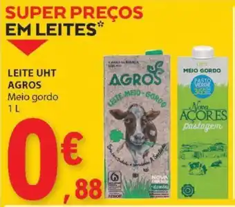 E.Leclerc LEITE UHT AGROS Meio gordo 1 L promoção