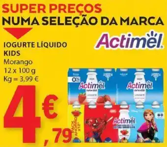 E.Leclerc IOGURTE LÍQUIDO KIDS Morango 12 x 100 g promoção