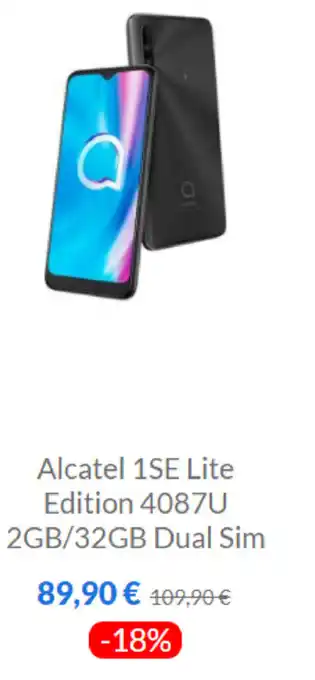 Tek4life Alcatel 1SE Lite Edition 4087U 2GB/32GB Dual Sim promoção