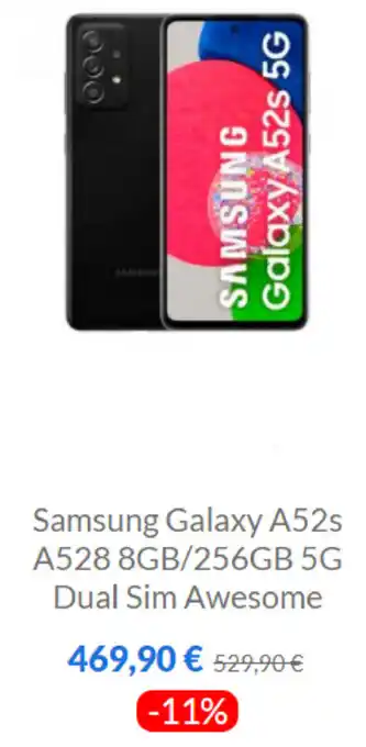 Tek4life Samsung Galaxy A52s A528 8GB/256GB 5G Dual Sim Awesome promoção