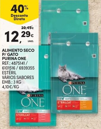 Continente Alimento Seco P/Gato Purina One 3kg promoção