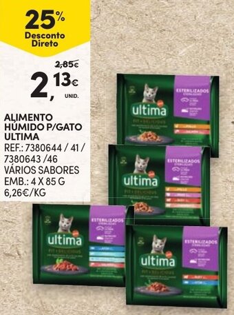 Continente Alimento Húmedo P/ Gato Ultima 4x85g promoção