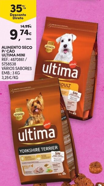 Continente Alimento Seco P/ Cão Ultima Mini 3kg promoção
