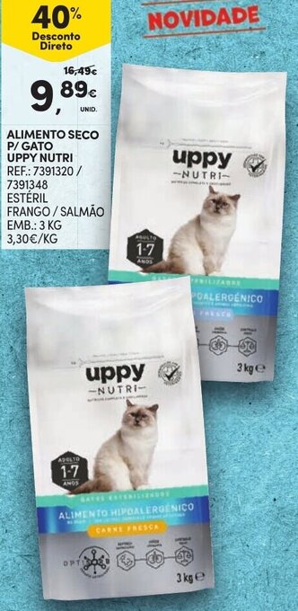 Continente Alimento Seco P/ Gato Uppy Nutri 3kg promoção
