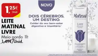 Pingo Doce LEITE MATINAL LIVRE Meio gordo 1lt promoção