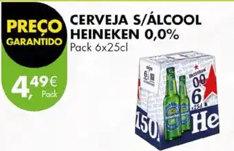 Pingo Doce CERVEJA S/ÁLCOOL HEINEKEN 0,0% Pack 6x25cl promoção