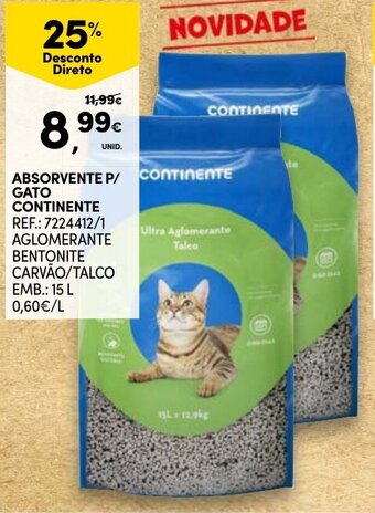 Continente Absorvente P/Gato Continente 15L promoção