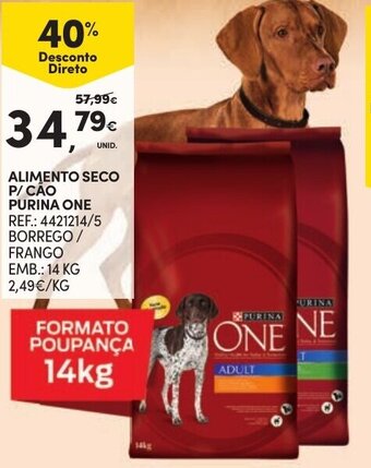 Continente Alimento Seco P/ Cão Purina One 14kg promoção