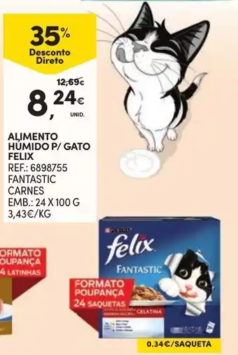 Continente Alimento Húmedo P/ Gato Felix 24 x 100g promoção