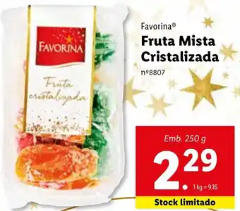 Lidl Favorina Fruta Mista Cristalizada 250g promoção