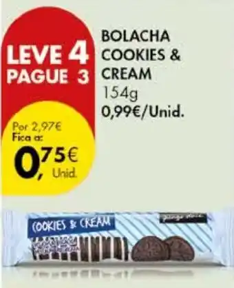 Pingo Doce BOLACHA COOKIES & CREAM 154g promoção