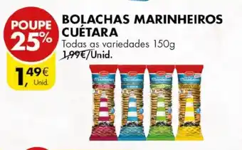 Pingo Doce BOLACHAS MARINHEIROS CUÉTARA Todas as variedades 150g promoção