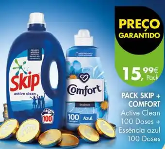 Pingo Doce PACK SKIP + COMFORT Active Clean 100 Doses + Essência azul 100 Doses promoção