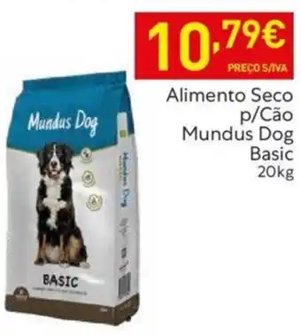 Recheio Alimento Seco p/Cão Mundus Dog Basic 20kg promoção