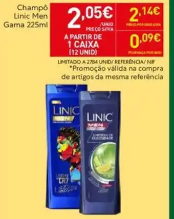 Recheio Champô Linic Men Gama 225ml promoção